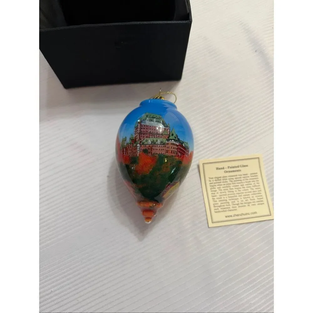 Chateau Frontenac Hand Painted Ornament Signed